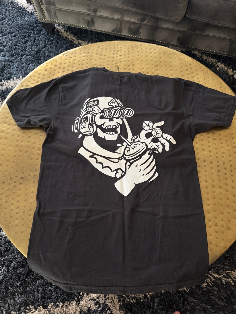 Men's Black Short-Sleeve Graphic Skull Tee
